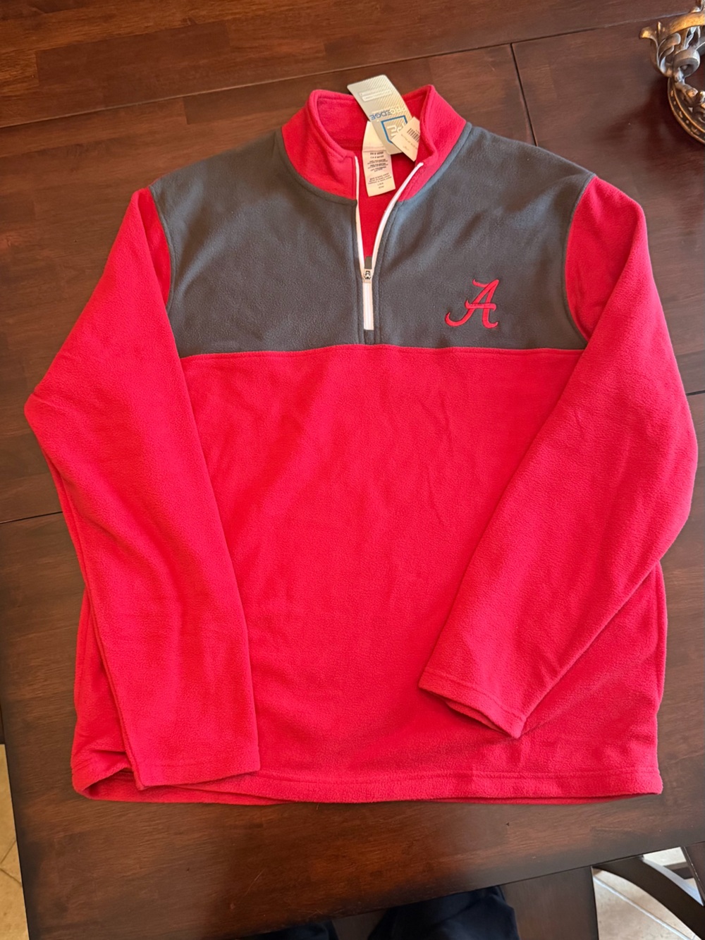 Alabama Red Fleece Jacket with Gray Accent